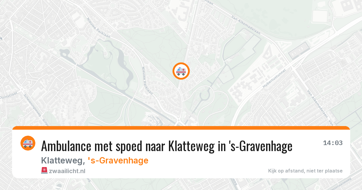 Ambulance met spoed naar Klatteweg in 's-Gravenhage — 14 jun 2026