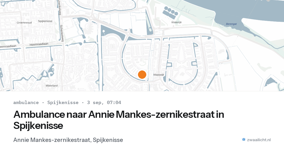 Ambulance naar Annie Mankes-zernikestraat in Spijkenisse — 3 sep 2026