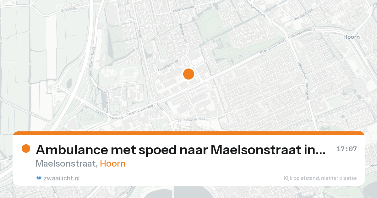 Ambulance met spoed naar Maelsonstraat in Hoorn — 30 mei 2026