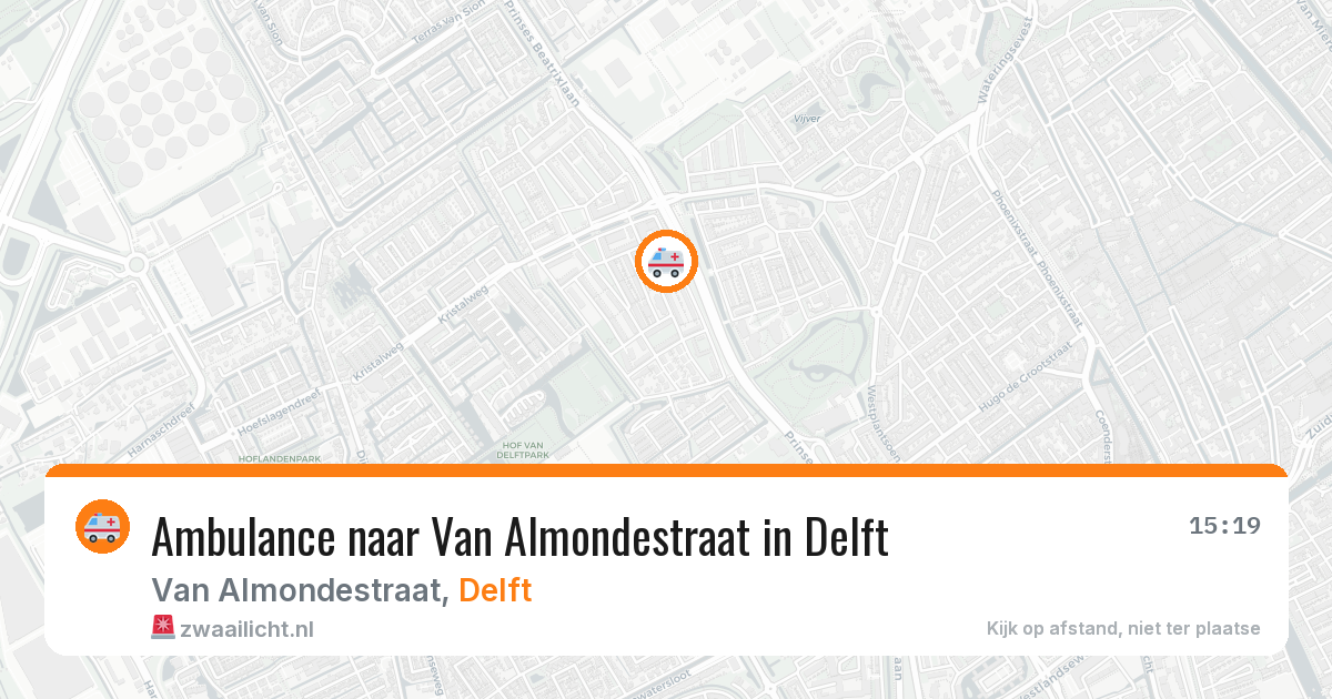 Ambulance naar Van Almondestraat in Delft — 22 mrt 2026