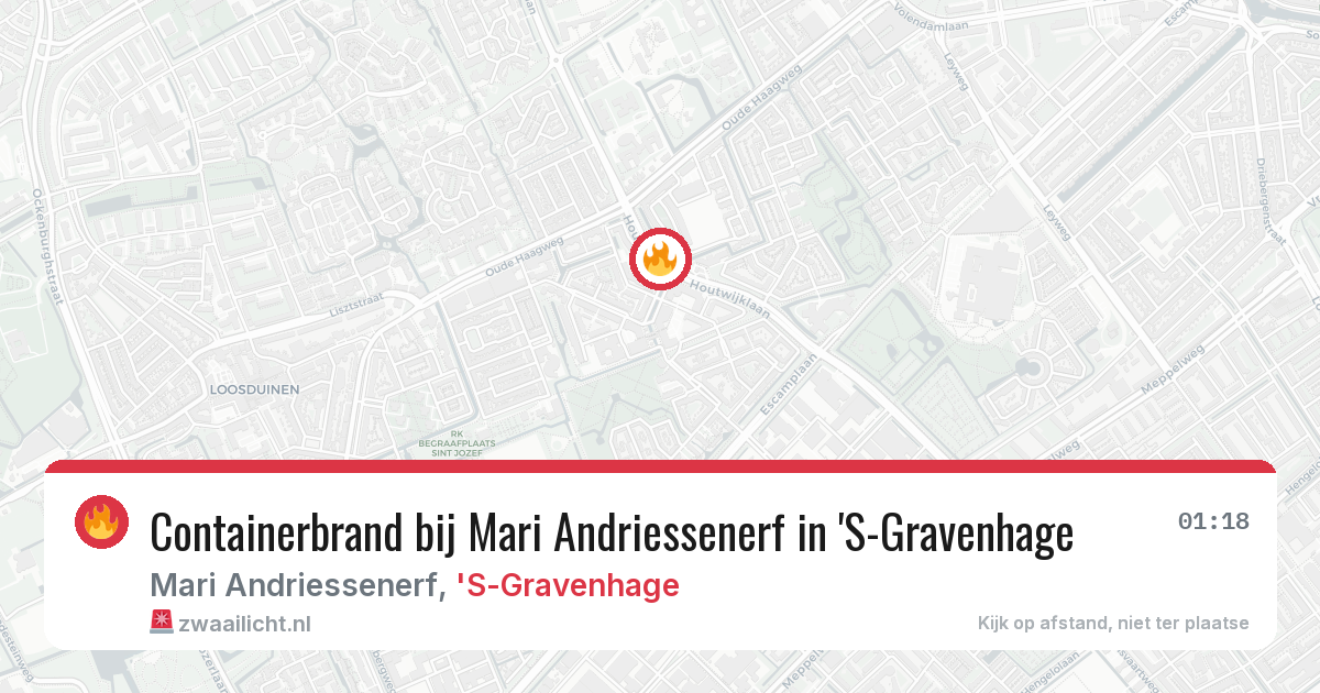 Containerbrand bij Mari Andriessenerf in 'S-Gravenhage — 18 jul 2026