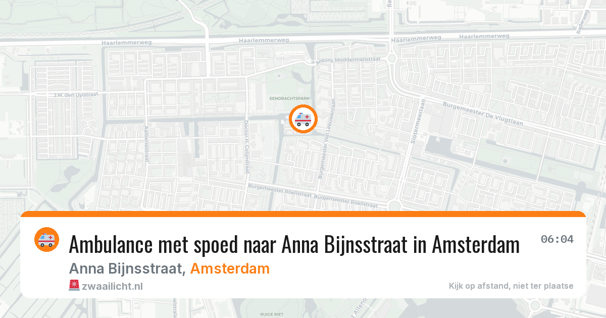 Ambulance met spoed naar Anna Bijnsstraat in Amsterdam — 28 jun 2026