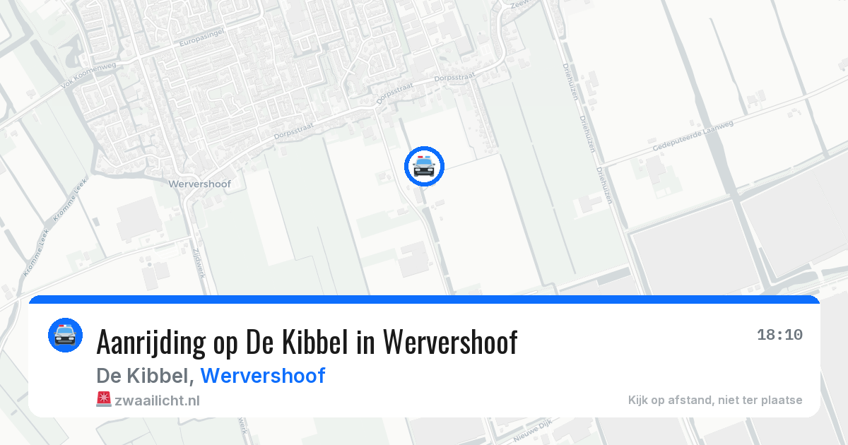 Aanrijding op De Kibbel in Wervershoof — 23 mrt 2026