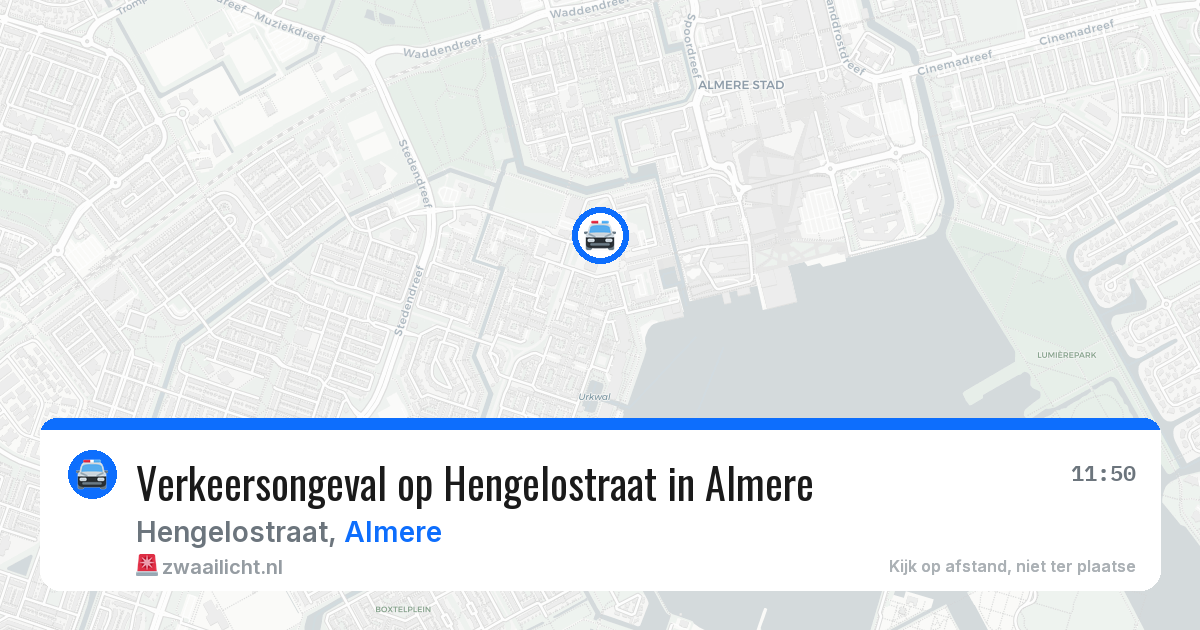 Verkeersongeval op Hengelostraat in Almere — 28 jul 2026