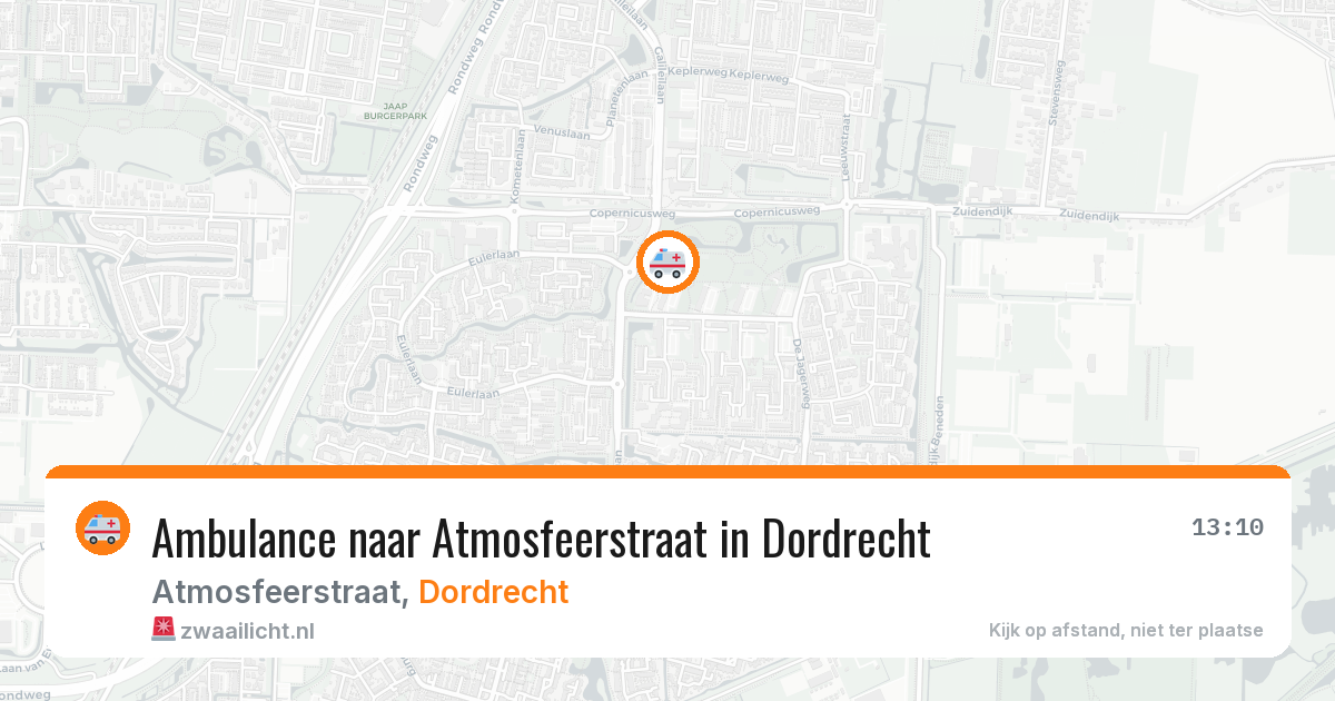 Ambulance naar Atmosfeerstraat in Dordrecht — 12 aug 2026