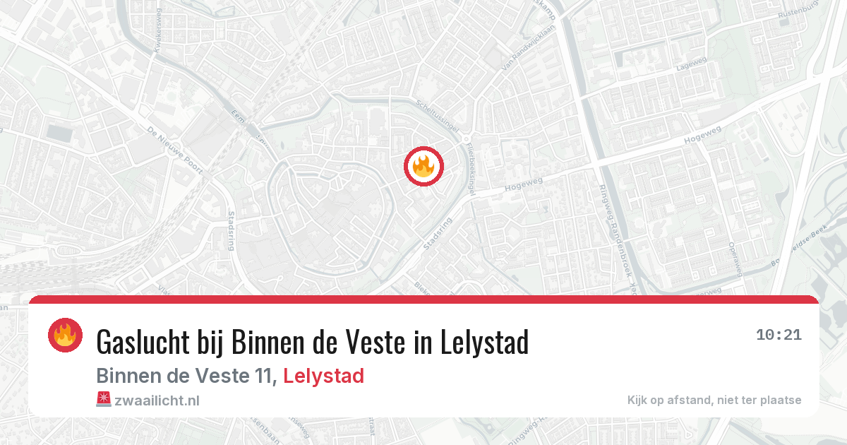 Gaslucht bij Binnen de Veste in Lelystad — 29 apr 2026