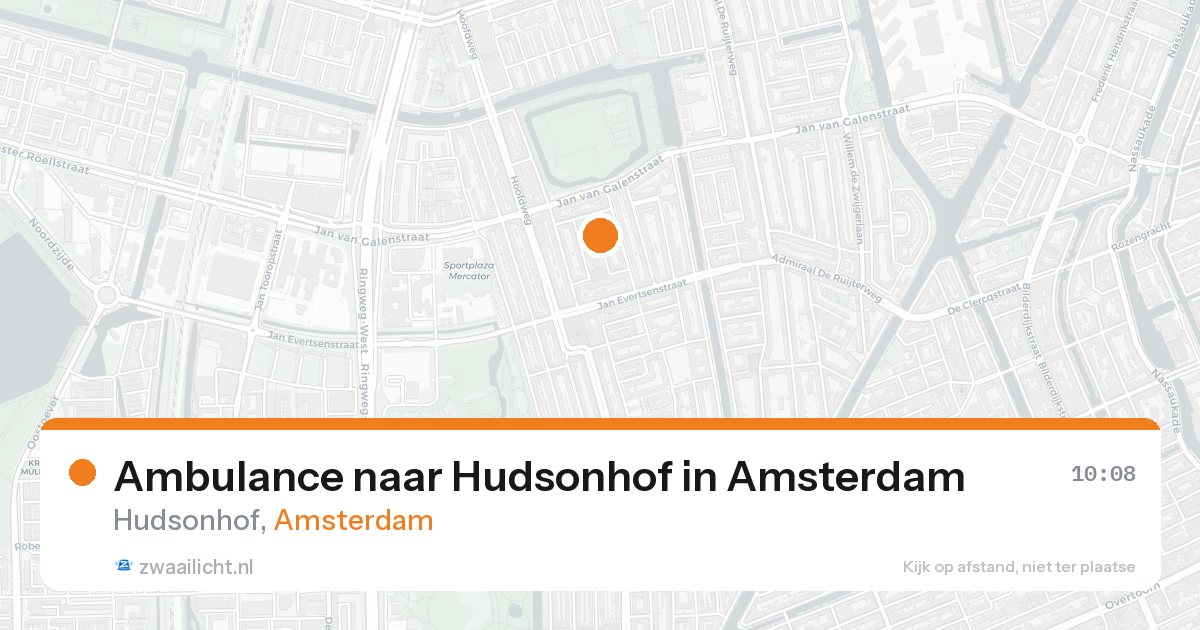 Ambulance naar Hudsonhof in Amsterdam — 21 aug 2026
