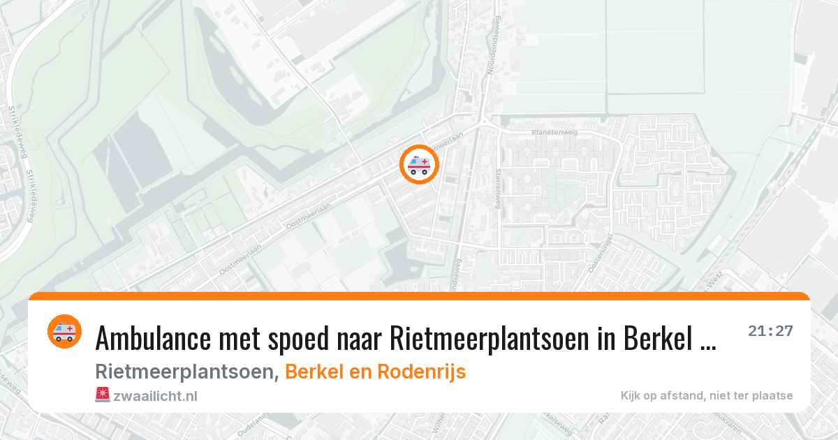 Ambulance met spoed naar Rietmeerplantsoen in Berkel en Rodenrijs — 22 apr 2026