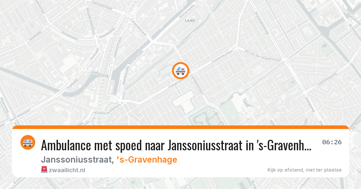Ambulance met spoed naar Janssoniusstraat in 's-Gravenhage — 23 mei 2026