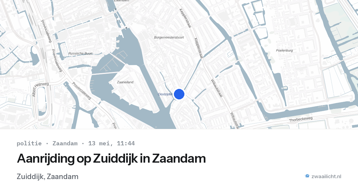 Aanrijding op Zuiddijk in Zaandam — 13 mei 2026