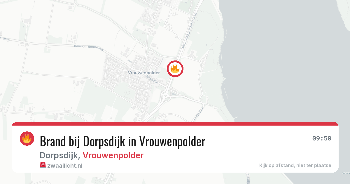 Brand bij Dorpsdijk in Vrouwenpolder — 25 mei 2026