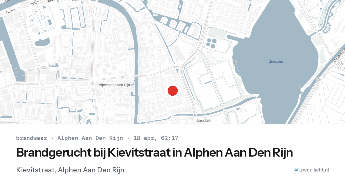 Brandgerucht bij Kievitstraat in Alphen Aan Den Rijn — 18 apr 2026