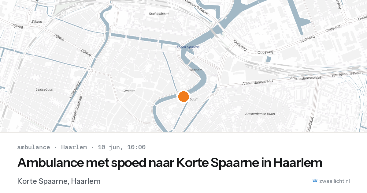 Ambulance met spoed naar Korte Spaarne in Haarlem — 10 jun 2026
