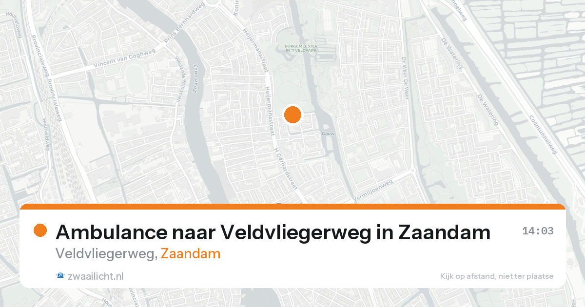 Ambulance naar Veldvliegerweg in Zaandam — 18 aug 2026