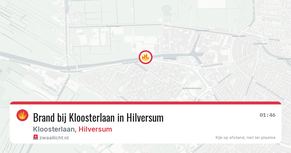 Brand bij Kloosterlaan in Hilversum — 28 jun 2026