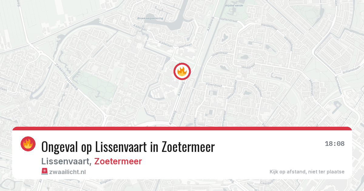 Ongeval op Lissenvaart in Zoetermeer — 8 aug 2026