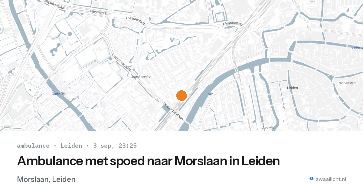 Ambulance met spoed naar Morslaan in Leiden — 3 sep 2026