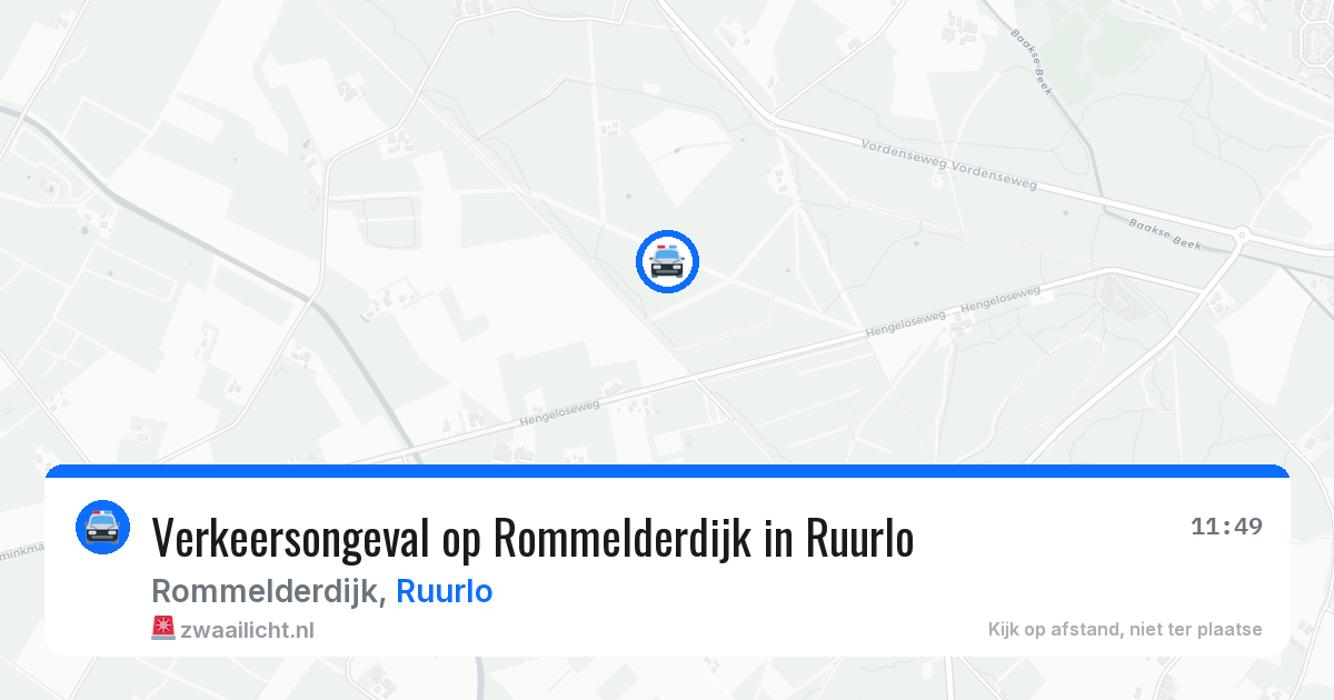 Verkeersongeval op Rommelderdijk in Ruurlo — 22 mrt 2026