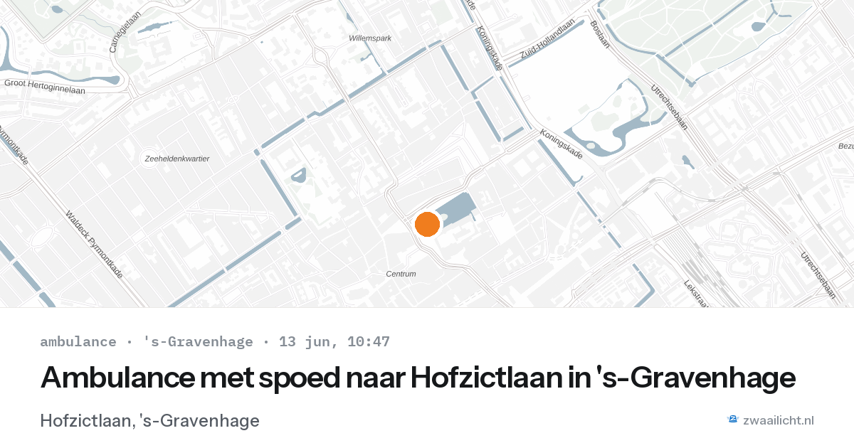 Ambulance met spoed naar Hofzictlaan in 's-Gravenhage — 13 jun 2026