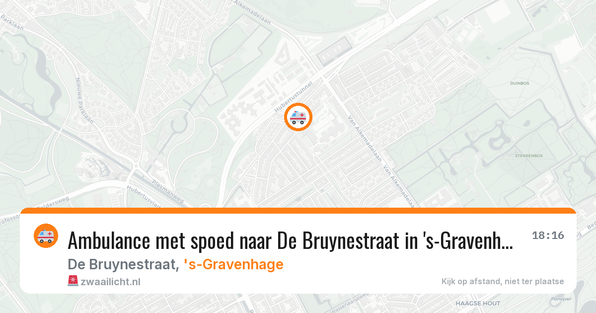 Ambulance met spoed naar De Bruynestraat in 's-Gravenhage — 29 jul 2026