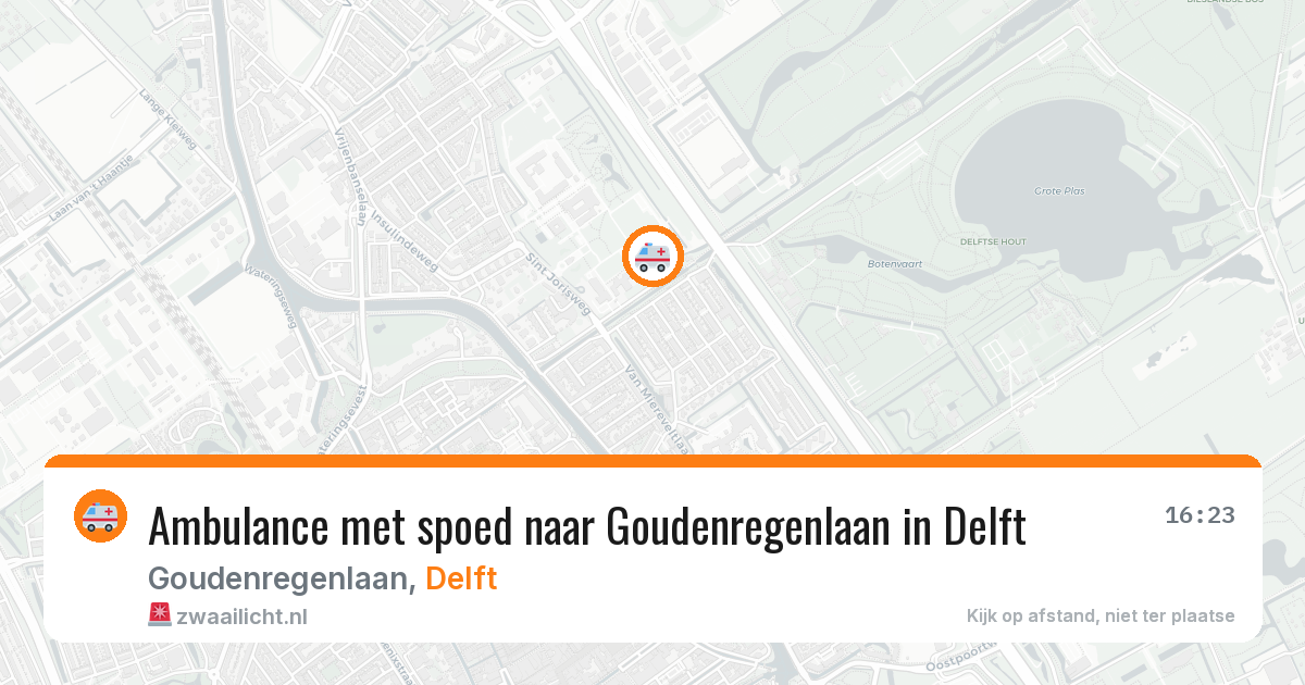 Ambulance met spoed naar Goudenregenlaan in Delft — 30 apr 2026
