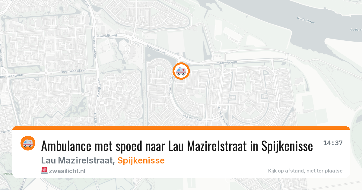 Ambulance met spoed naar Lau Mazirelstraat in Spijkenisse — 9 aug 2026