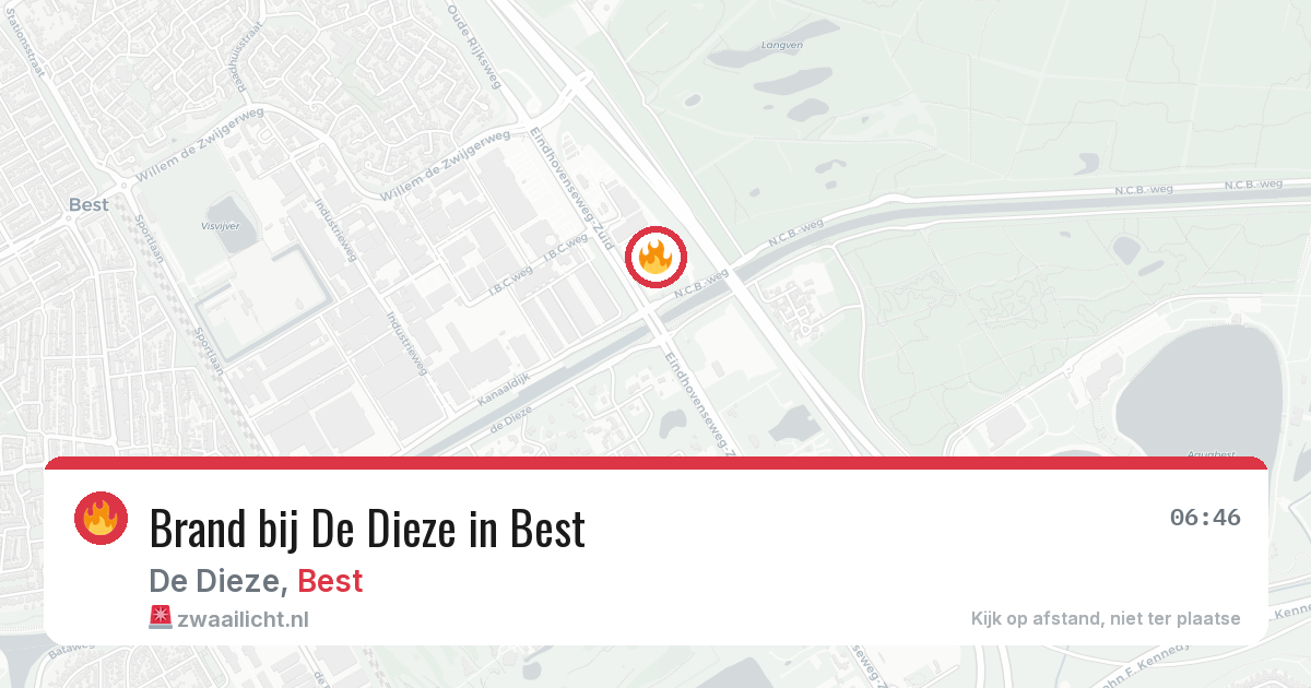 Brand bij De Dieze in Best — 28 jun 2026