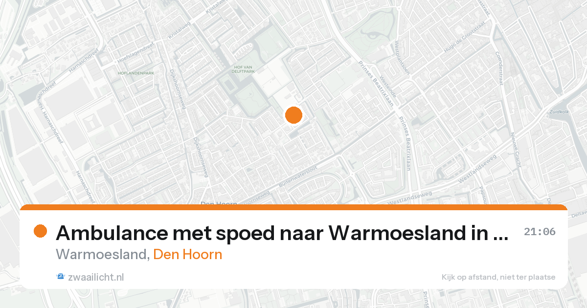 Ambulance met spoed naar Warmoesland in Den Hoorn — 16 aug 2026
