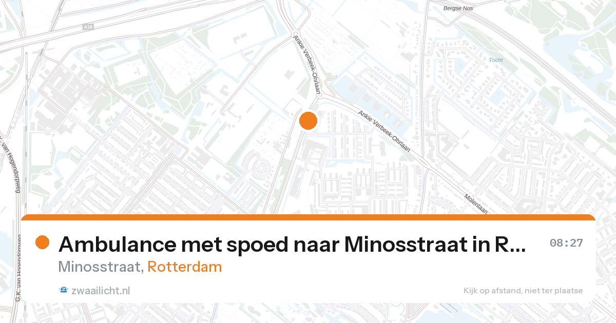 Ambulance met spoed naar Minosstraat in Rotterdam — 27 aug 2026