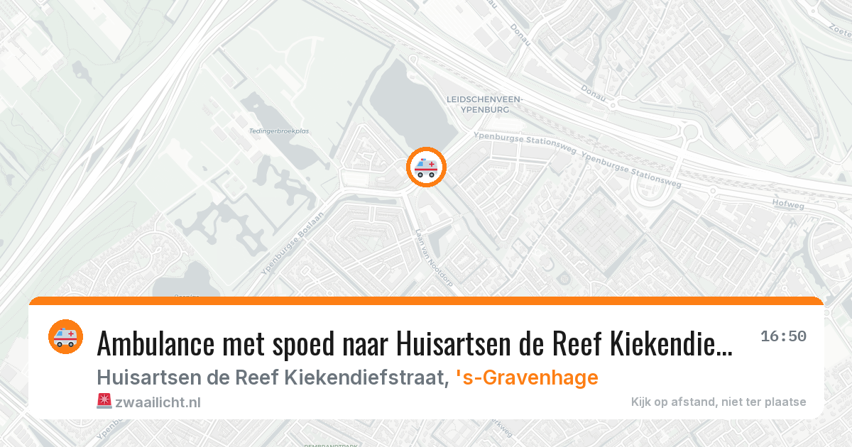Ambulance met spoed naar Huisartsen de Reef Kiekendiefstraat in 's-Gravenhage — 9 feb 2026