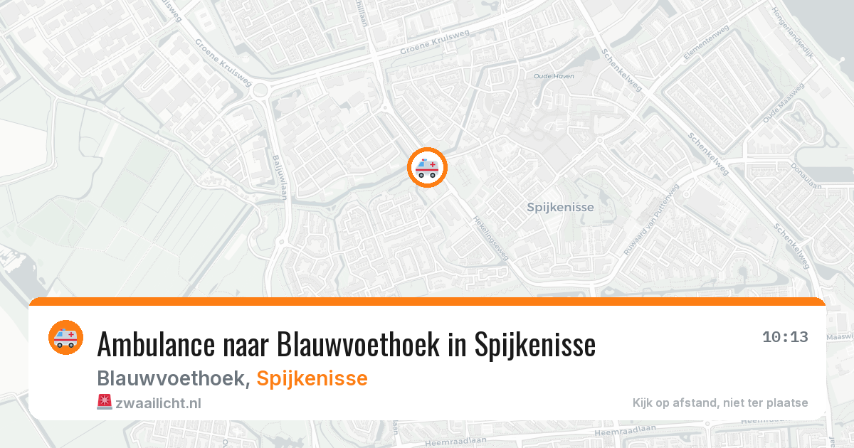 Ambulance naar Blauwvoethoek in Spijkenisse — 30 mei 2026