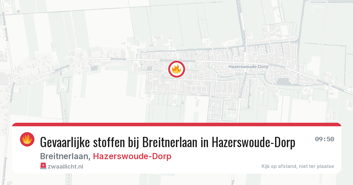 Gevaarlijke stoffen bij Breitnerlaan in Hazerswoude-Dorp — 25 mrt 2026