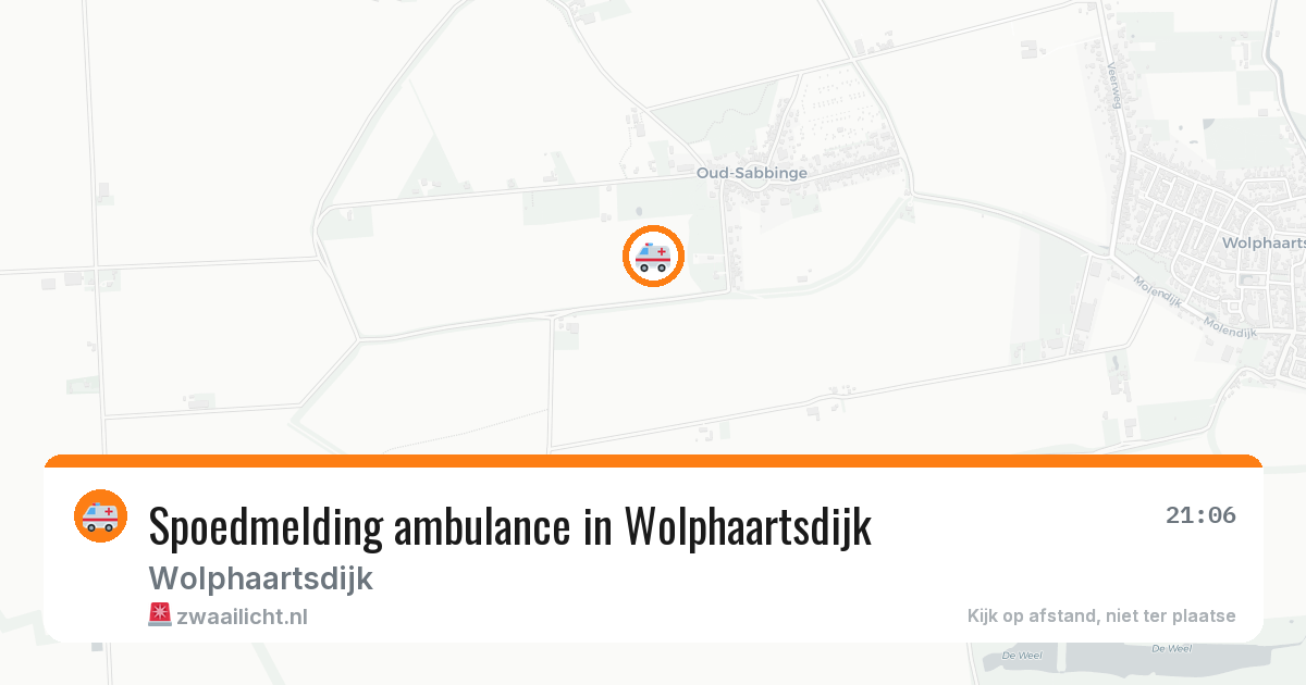 Spoedmelding ambulance in Wolphaartsdijk — 11 aug 2026