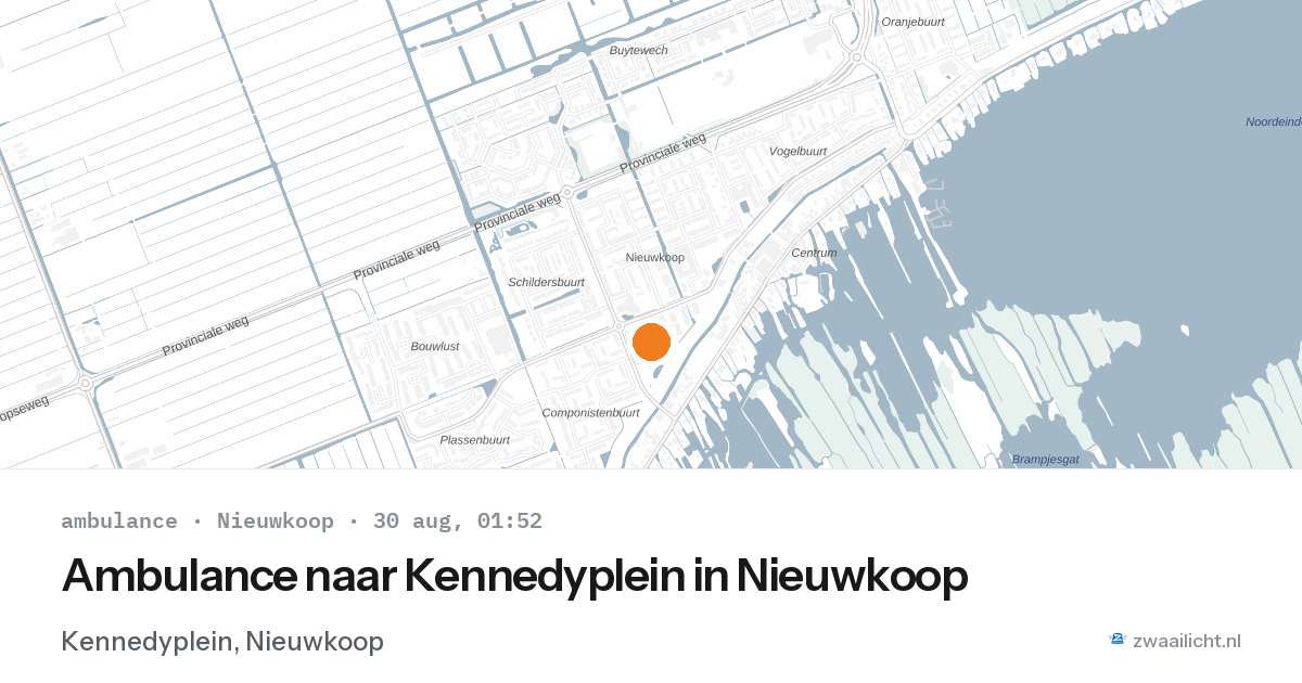 Ambulance naar Kennedyplein in Nieuwkoop — 29 aug 2026