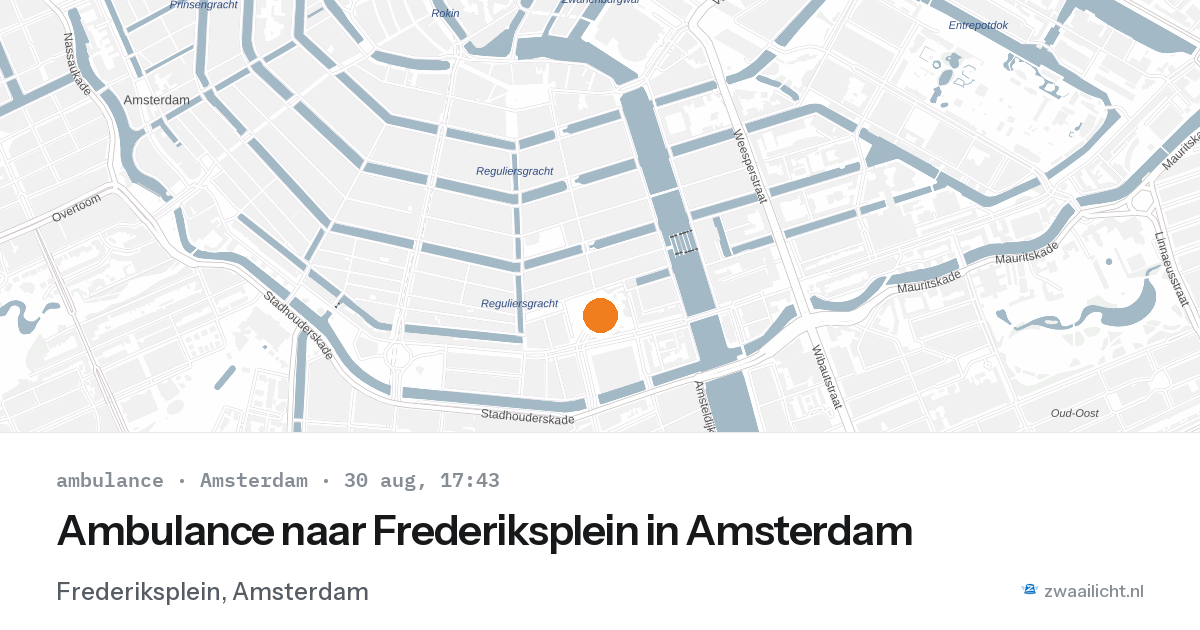 Ambulance naar Frederiksplein in Amsterdam — 30 aug 2026