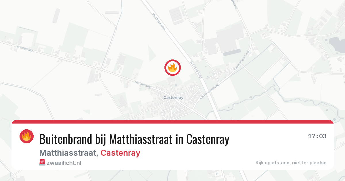 Buitenbrand bij Matthiasstraat in Castenray — 28 mrt 2026