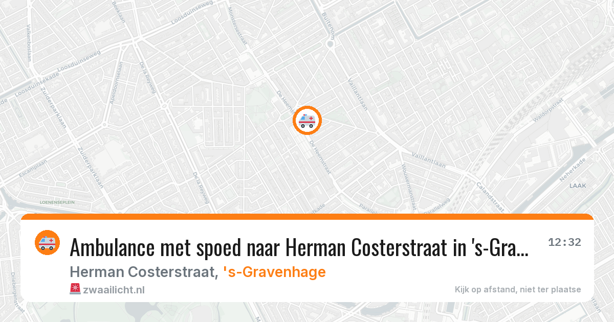 Ambulance met spoed naar Herman Costerstraat in 's-Gravenhage — 30 mei 2026