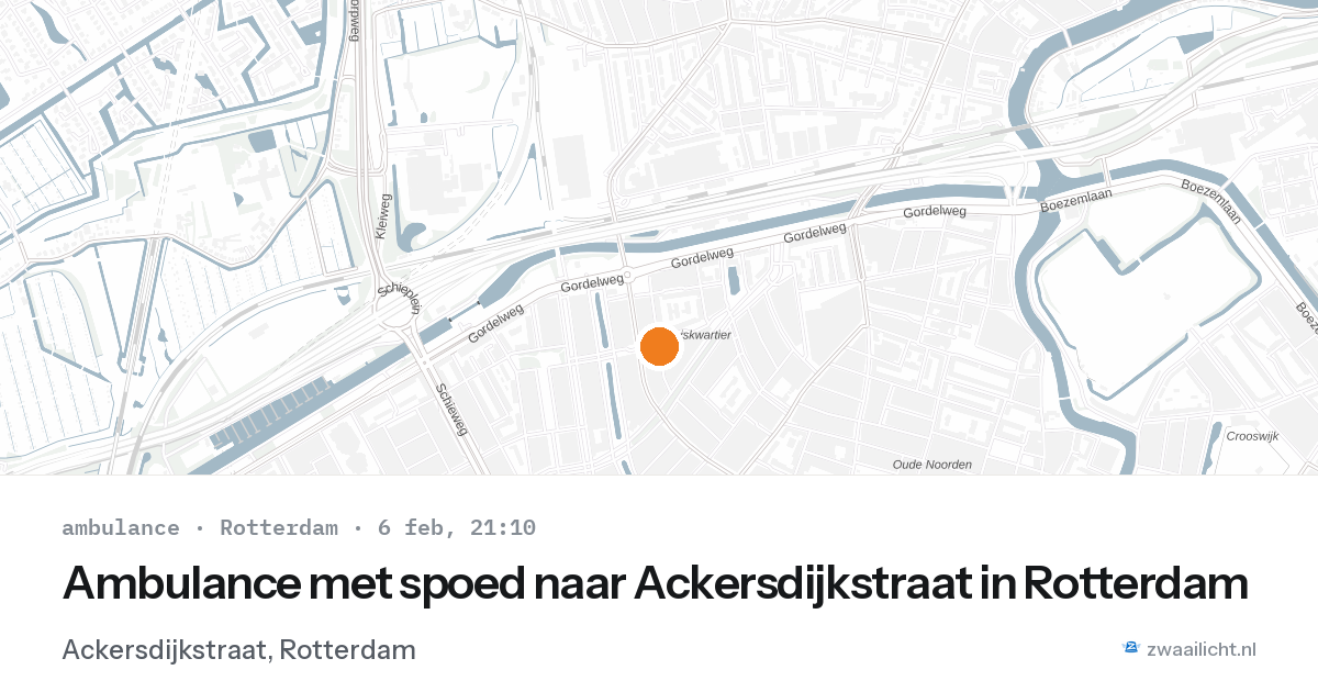 Ambulance met spoed naar Ackersdijkstraat in Rotterdam — 6 feb 2026