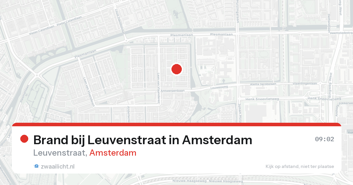 Brand bij Leuvenstraat in Amsterdam — 24 aug 2026