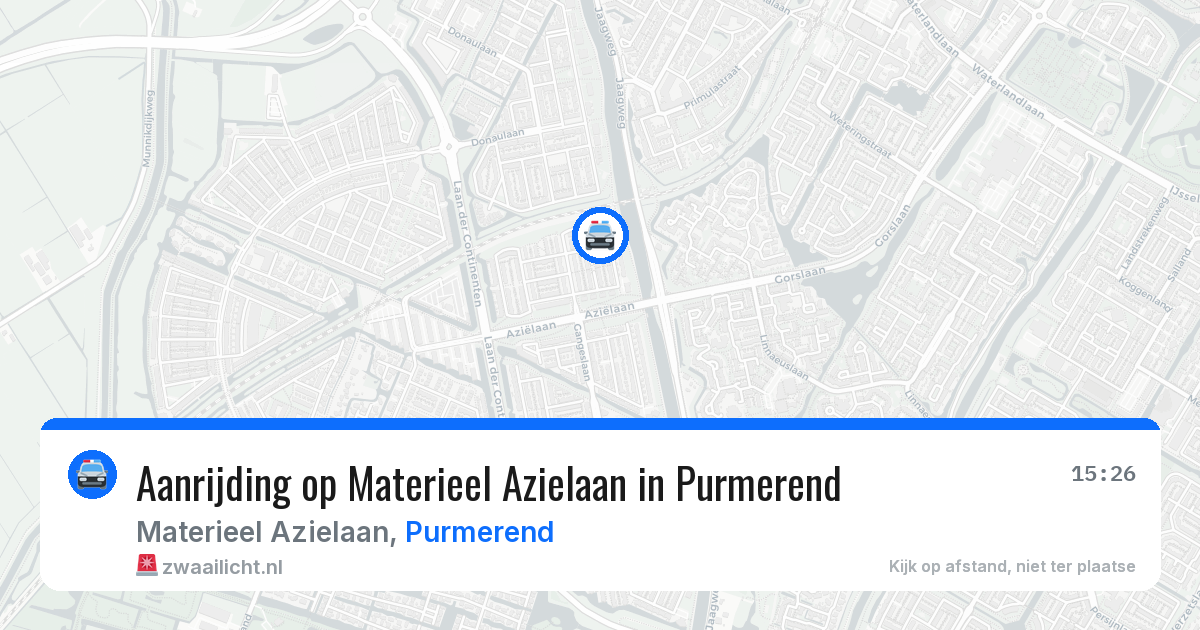 Aanrijding op Materieel Azielaan in Purmerend — 27 jun 2026
