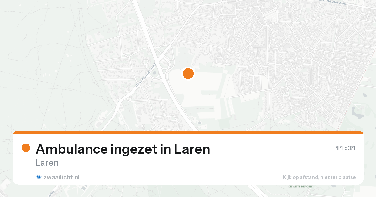 Ambulance ingezet in Laren — 17 aug 2026