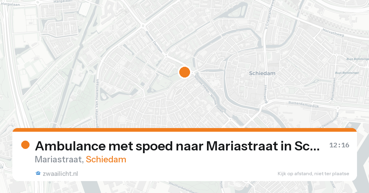Ambulance met spoed naar Mariastraat in Schiedam — 25 aug 2026