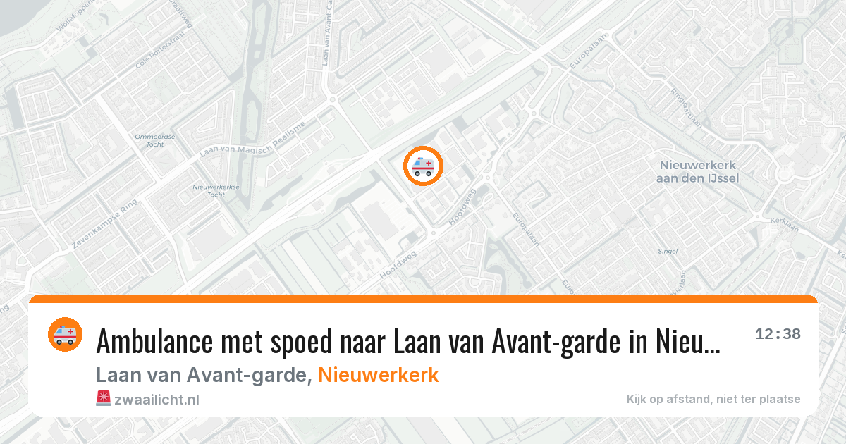 Ambulance met spoed naar Laan van Avant-garde in Nieuwerkerk — 15 mei 2026