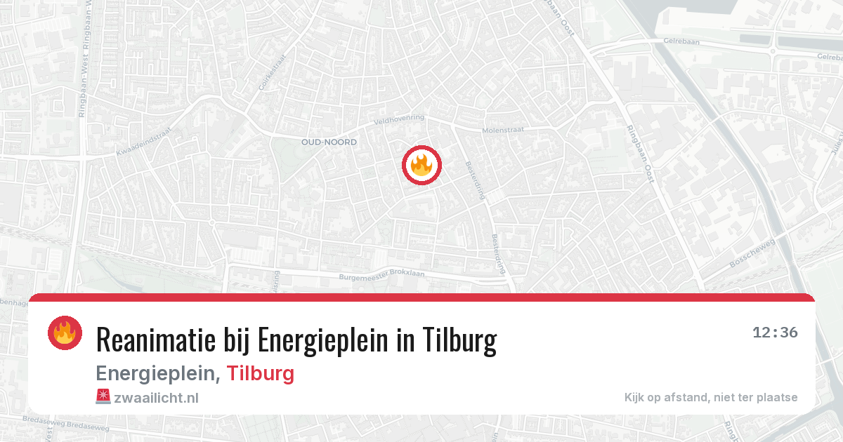 Reanimatie bij Energieplein in Tilburg — 12 aug 2026