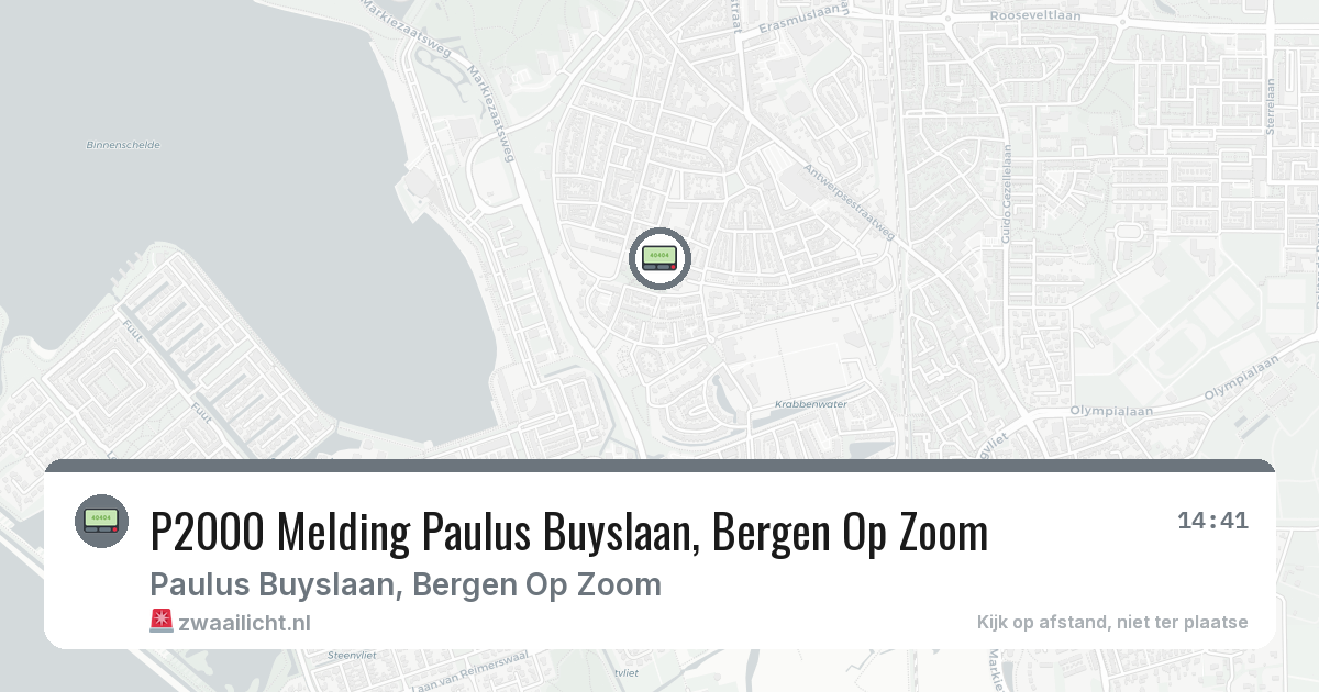 P2000 Melding Paulus Buyslaan, Bergen Op Zoom — 10 apr 2026
