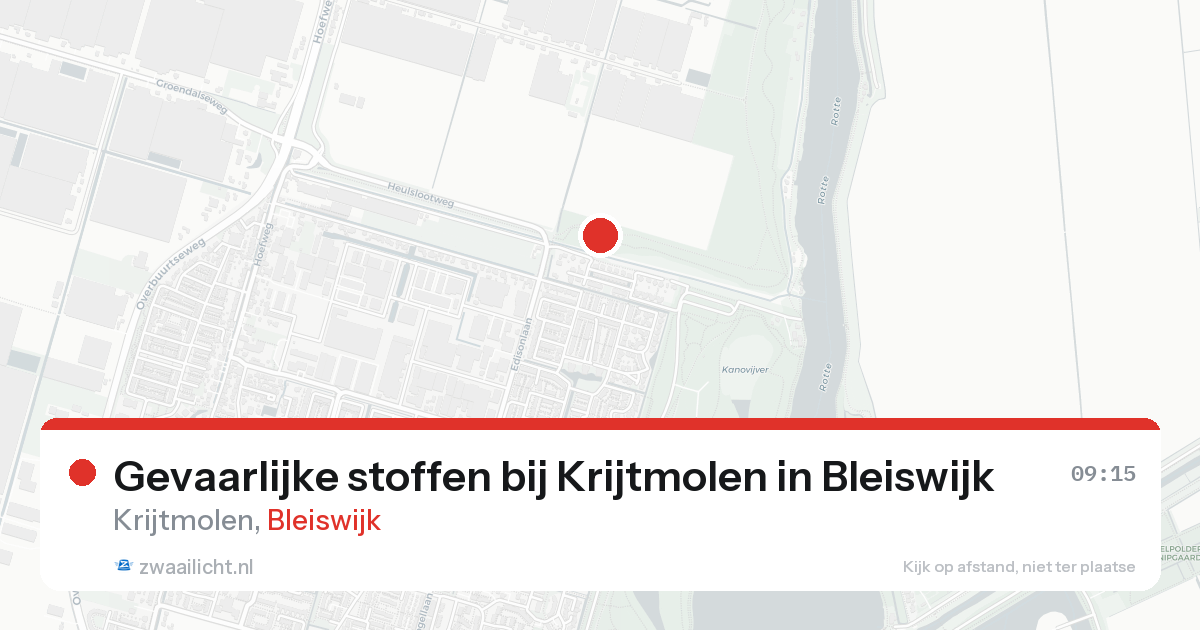 Gevaarlijke stoffen bij Krijtmolen in Bleiswijk — 15 aug 2026