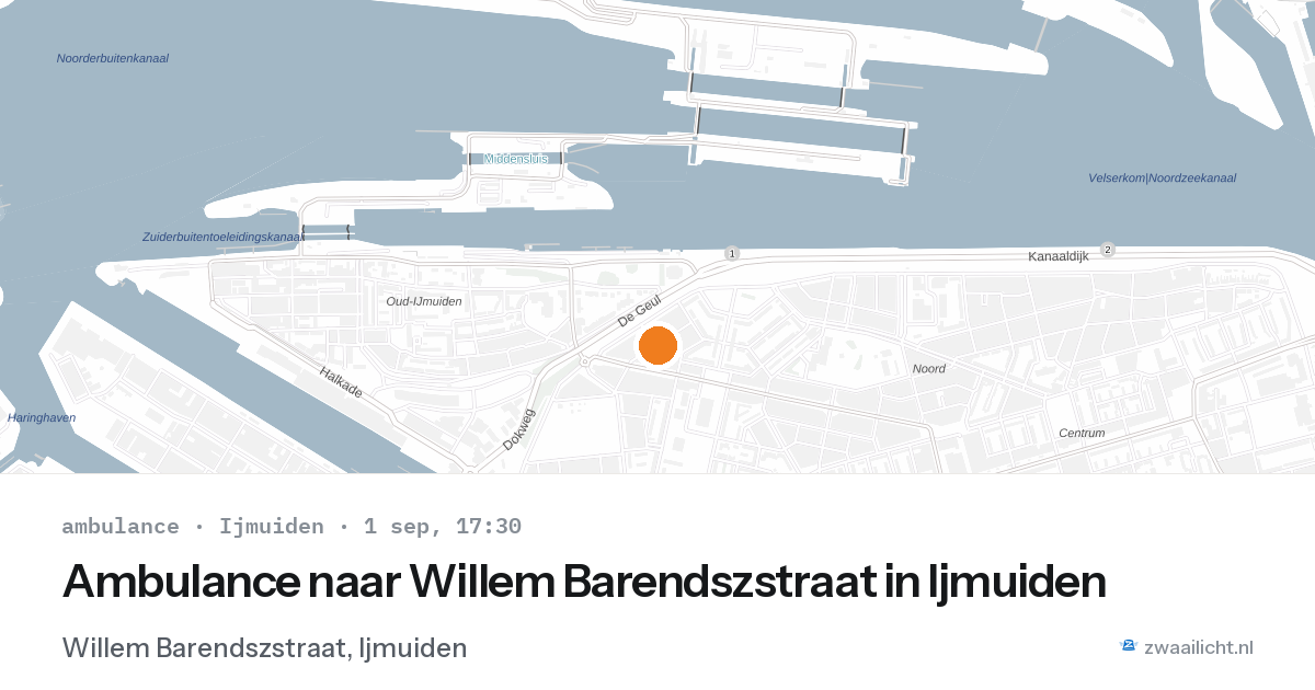 Ambulance naar Willem Barendszstraat in Ijmuiden — 1 sep 2026