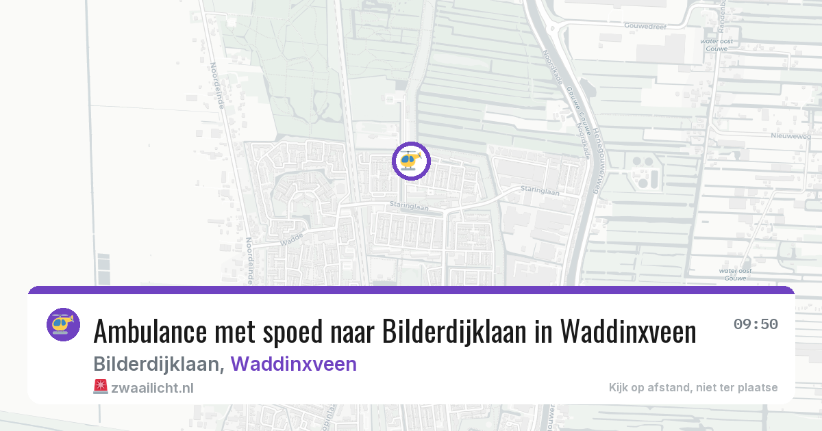 Ambulance met spoed naar Bilderdijklaan in Waddinxveen — 2 mrt 2026