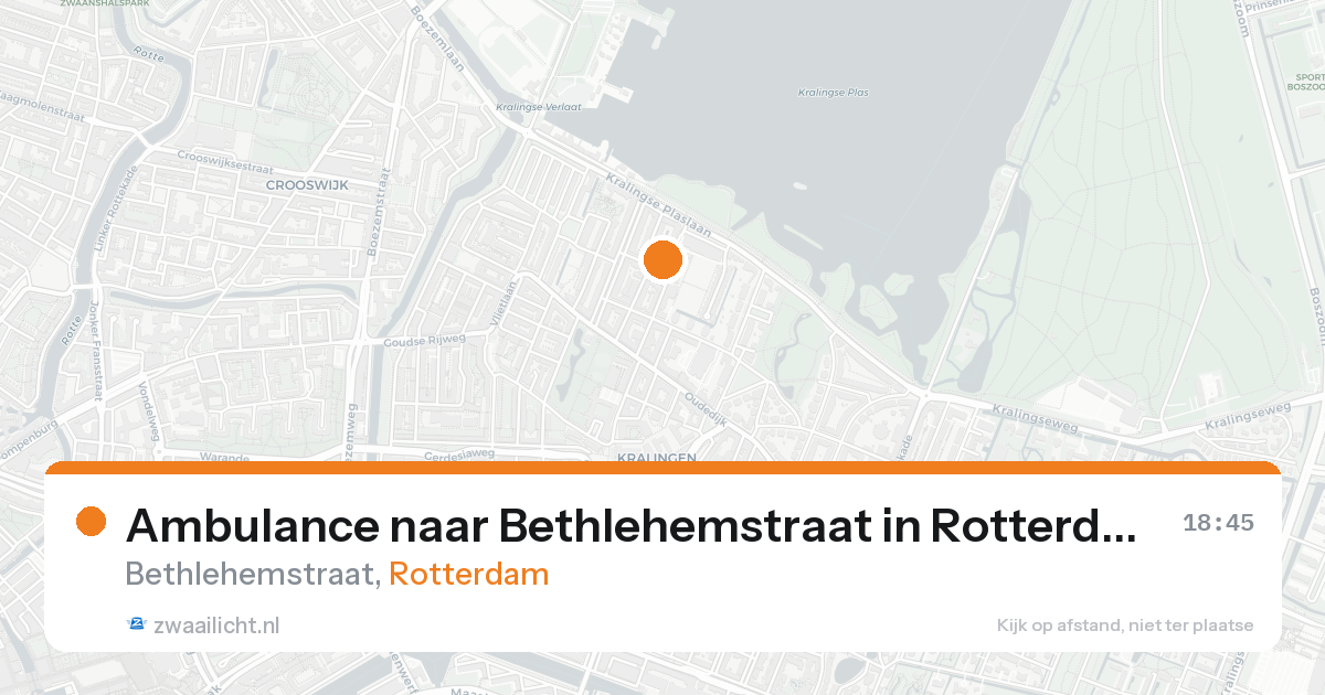 Ambulance naar Bethlehemstraat in Rotterdam — 15 aug 2026
