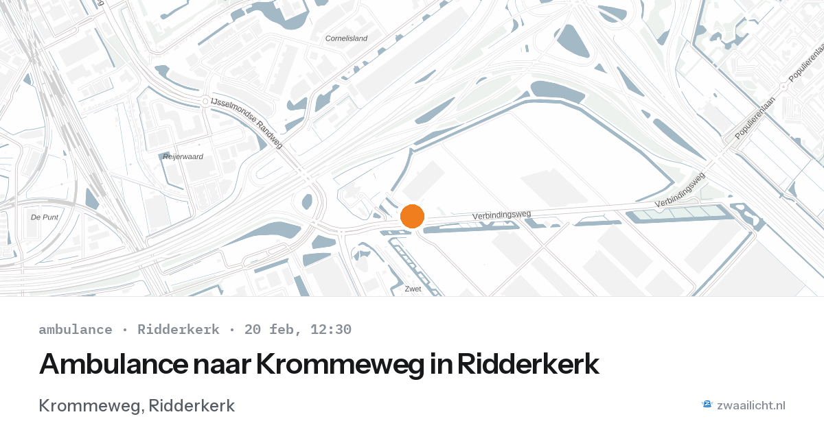 Ambulance naar Krommeweg in Ridderkerk — 20 feb 2026